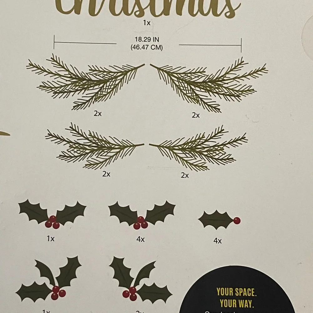 Decorative‎ Merry Christmas Antlers Sticker Decor